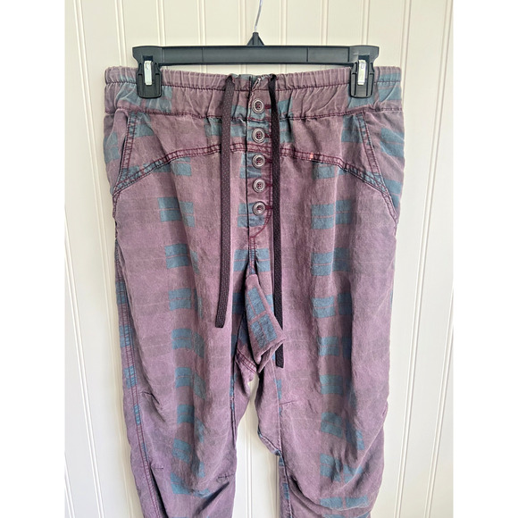Anthropologie Joggers Women's Small Jacquie Plum Button Fly Pants, Boho Edgy - Picture 3 of 7